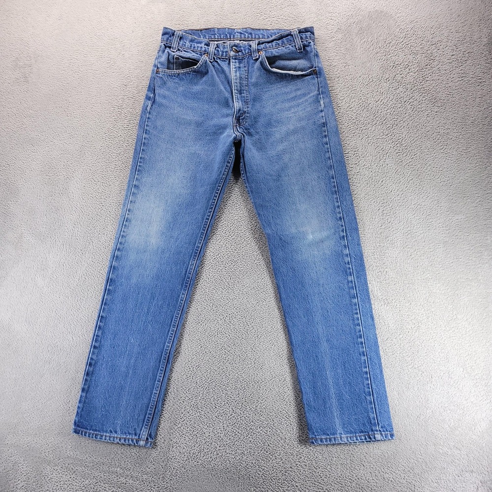 VTG Levis 505 Jeans Mens 31x29 Blue Straight Orange Tab Made in USA 80s